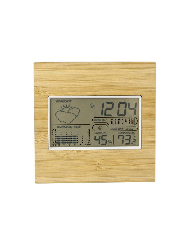 Station Météo Unique en Bambou Lia | Objet Publicitaire