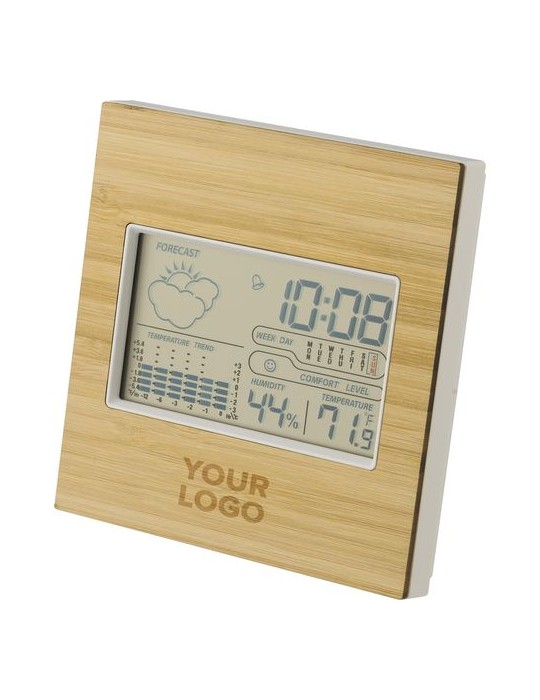 Station Météo Unique en Bambou Lia | Objet Publicitaire