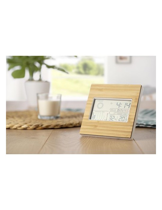 Station Météo Unique en Bambou Lia | Objet Publicitaire