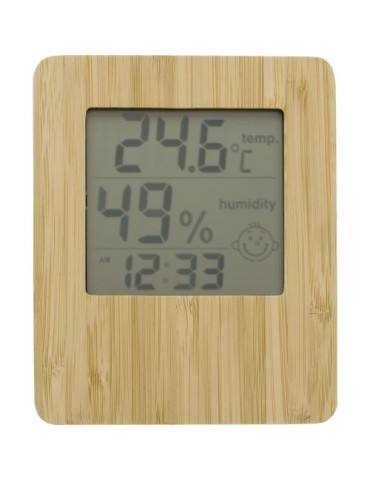 Station Météo Précise en Bambou Personnalisée pas cher