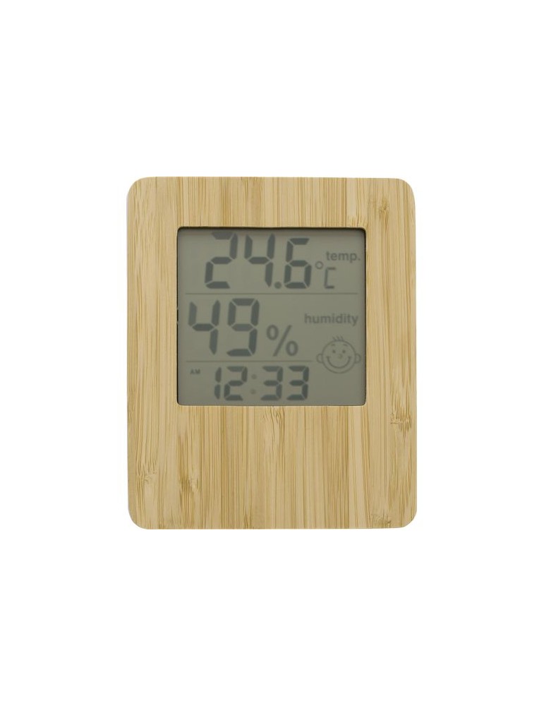 Station Météo Précise en Bambou Personnalisée pas cher
