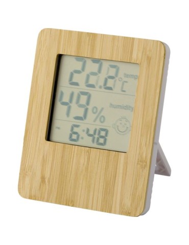 Station Météo Précise en Bambou Personnalisée pas cher 2