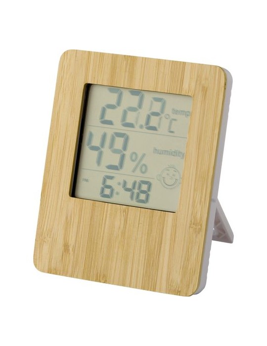 Station Météo Précise en Bambou Personnalisée pas cher