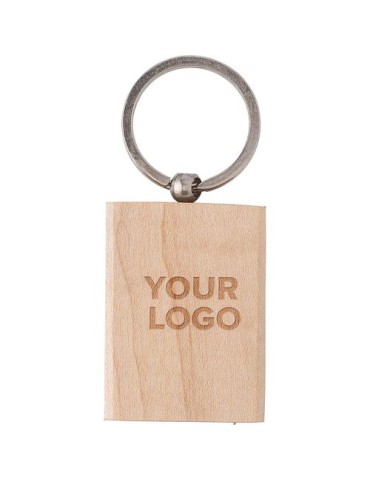 Porte-clés unique et publicitaire en bois Shania 2