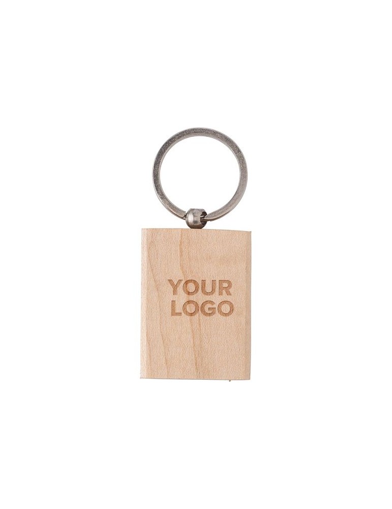 Porte-clés unique et publicitaire en bois Shania