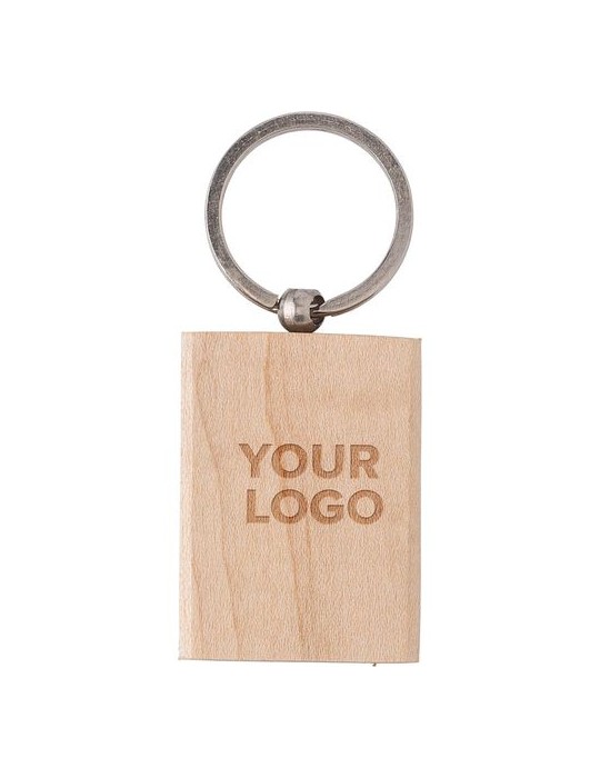 Porte-clés unique et publicitaire en bois Shania
