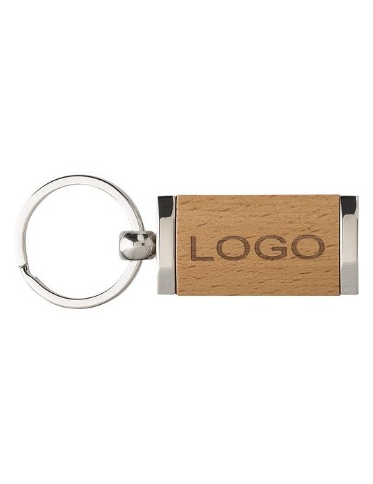 Porte-clés en Bois et Métal Personnalisé - Jennie