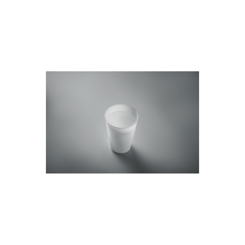 Gobelet réutilisable  300ml FESTA Matières : polypropylène (PP) Couleurs : blanc marquage laser ultra précis