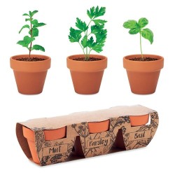 Pots s en terre cuite pour herbes - FLOWERPOT (3 unités) Couleurs : bois Matières : terre cuite