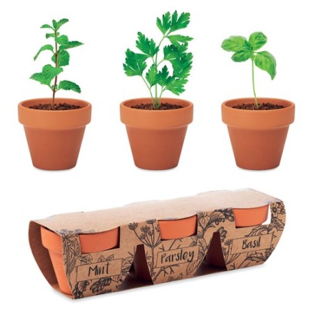 Pots s en terre cuite pour herbes - FLOWERPOT (3 unités) Couleurs : bois Matières : terre cuite