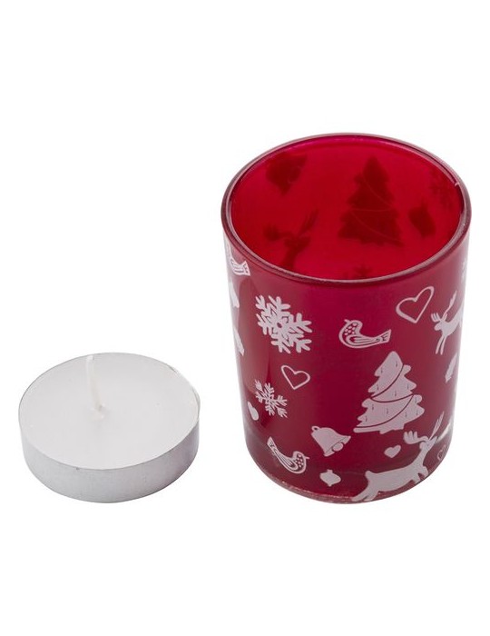 Photophore en verre décoré - Cadeau idéal personnalisé pas cher