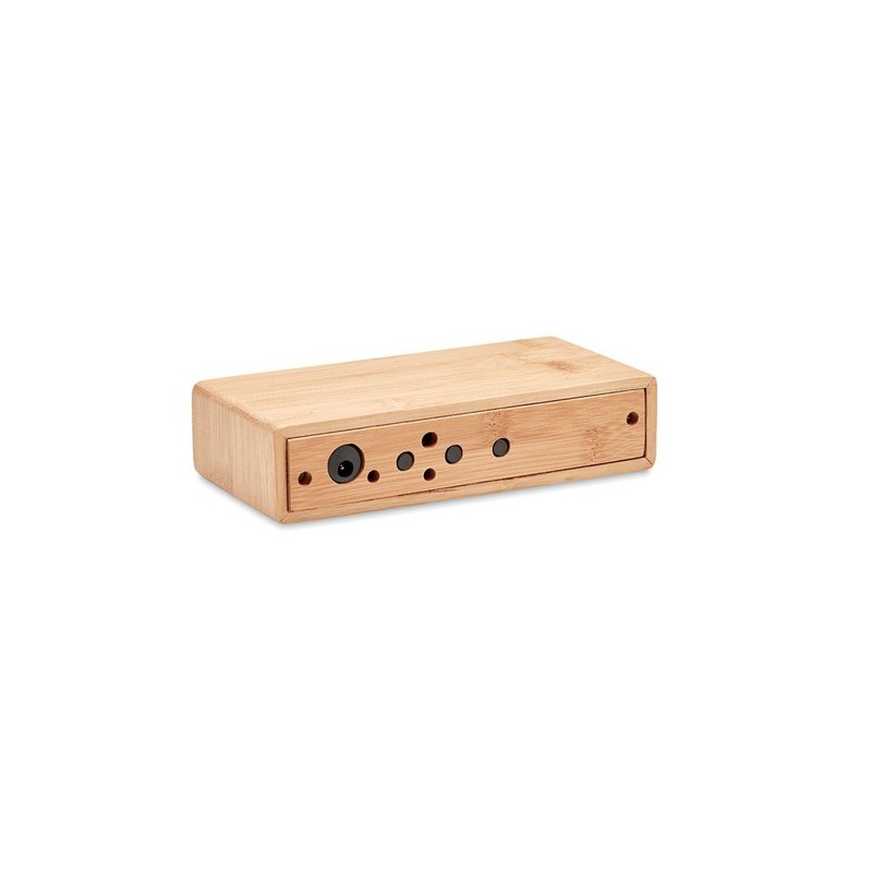 Chargeur sans fil  en bambou MORO Matières : ABS Couleurs : bois personnalisable avec votre logo