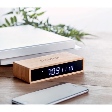 Chargeur sans fil  en bambou MORO Matières : ABS Couleurs : bois impression haute définition