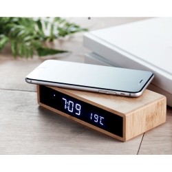 Chargeur sans fil  en bambou MORO Matières : ABS Couleurs : bois marquage laser ultra précis