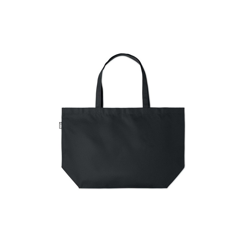 Sac shopping  grand modèle en RPET personnalisé TASLO Matières : PET recyclé Couleurs : noir cadeau entreprise pas cher