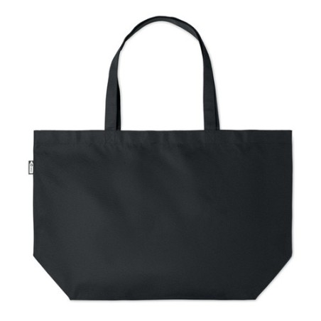 Sac shopping  grand modèle en RPET personnalisé TASLO Matières : PET recyclé Couleurs : noir cadeau entreprise pas cher