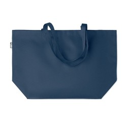 Sac shopping  grand modèle en RPET personnalisé TASLO Matières : PET recyclé Couleurs : bleu marquage laser ultra précis