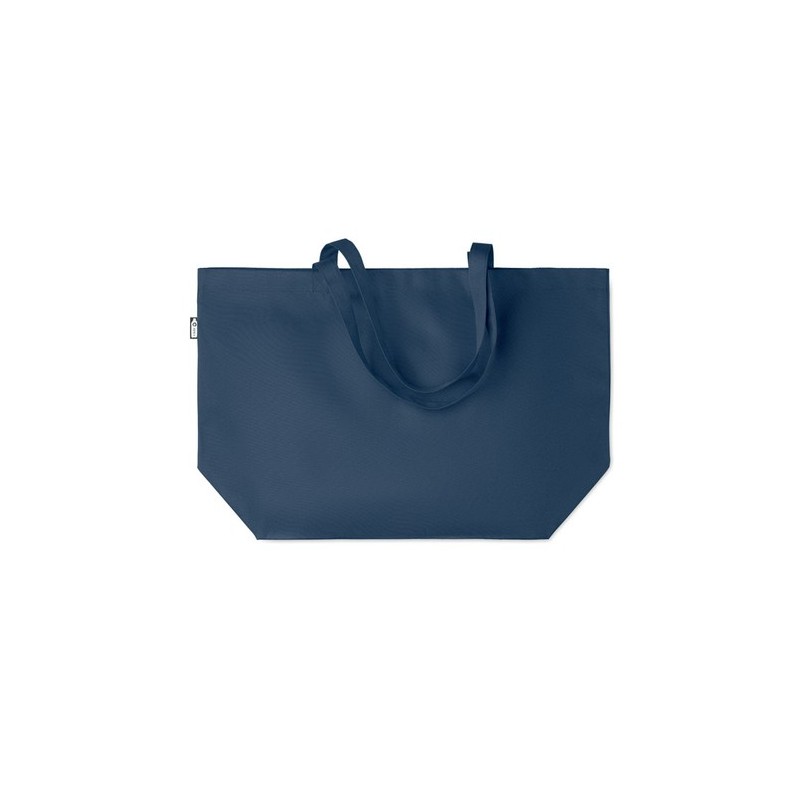 Sac shopping  grand modèle en RPET personnalisé TASLO Matières : PET recyclé Couleurs : bleu marquage laser ultra précis