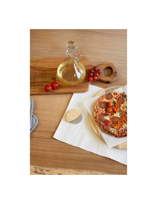 Roulette à pizza en bambou - Ustensile de cuisine promotional