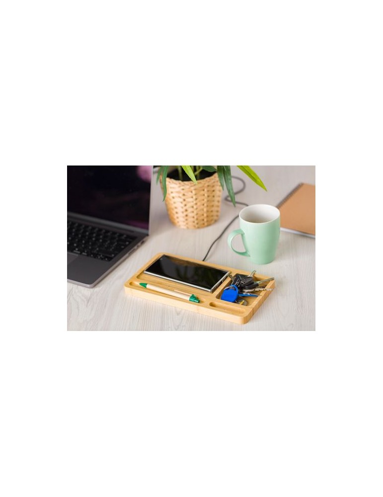 Organiseur de bureau personnalisé Faye - Chargeur à induction pas cher