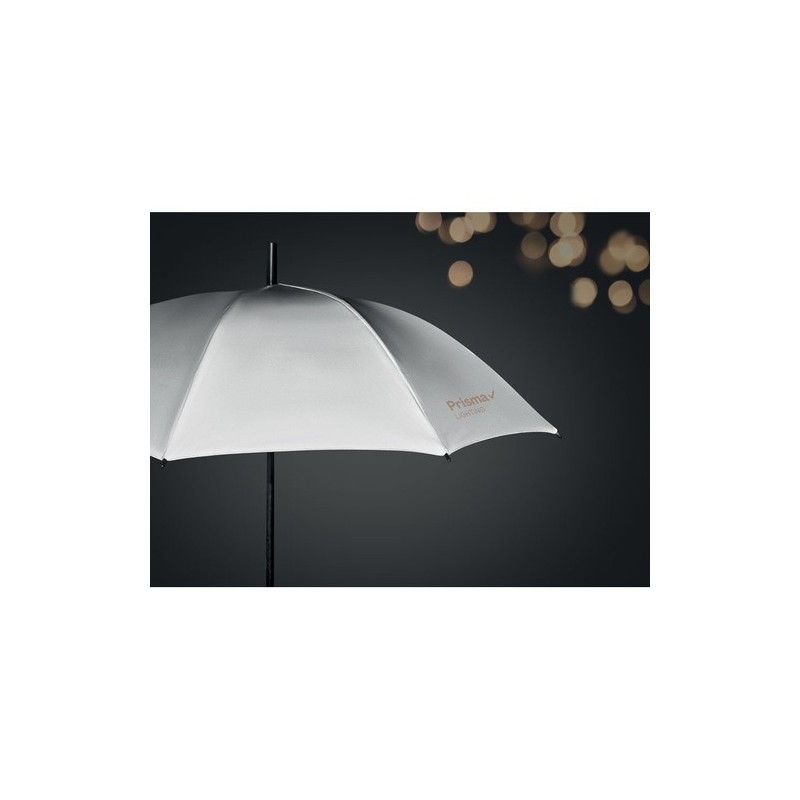 Parapluie réfléchissant personnalisé pratique VISIBRELLA Matières : PET Couleurs : argenté mat cadeau entreprise pas cher