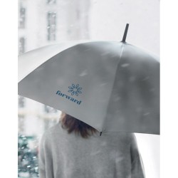 Parapluie réfléchissant personnalisé pratique VISIBRELLA Matières : PET Couleurs : argenté mat goodies publicitaire événementiel
