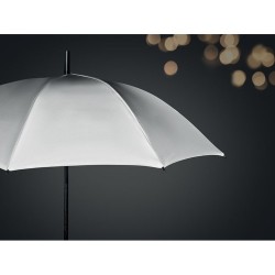 Parapluie réfléchissant personnalisé pratique VISIBRELLA Matières : PET Couleurs : argenté mat impression haute définition