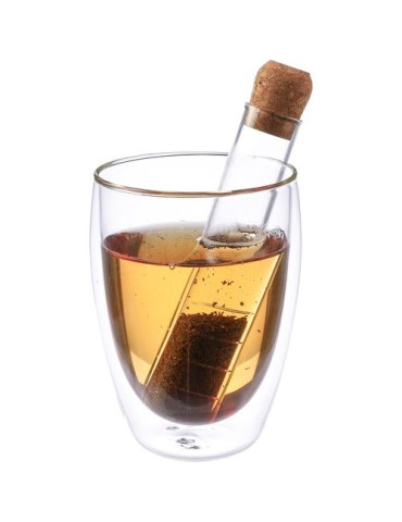 Infuseur à thé en verre publicitaire Dustin 2