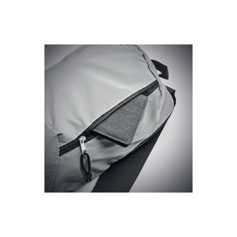 Sac à dos réfléchissant 600D personnalisé pas cher - VISIBACK Matières : PET Couleurs : argenté mat cadeau entreprise pas cher