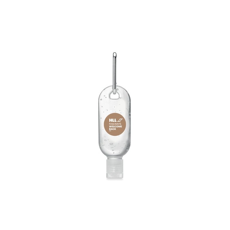 Gel antibactérien personnalisé 30ml pour l'hygiène - GEL2GO Couleurs : transparent cadeau entreprise pas cher