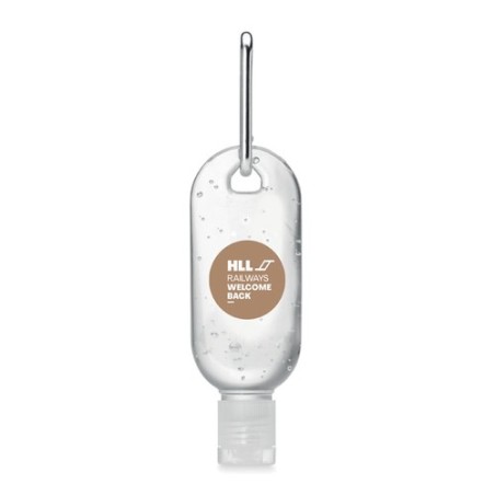 Gel antibactérien personnalisé 30ml pour l'hygiène - GEL2GO Couleurs : transparent cadeau entreprise pas cher