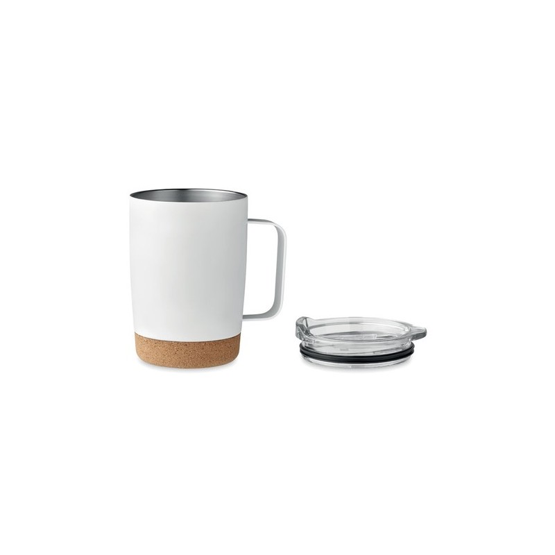Gobelet isotherme double paroi 300ml personnalisable et pratique RUBY Matières : acier inoxydable Couleurs : blanc objet promoti