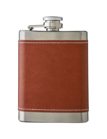 Flasque en acier inoxydable et PU de 100 ml publicitaire Cedric