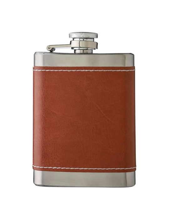 Flasque en acier inoxydable et PU de 100 ml publicitaire Cedric