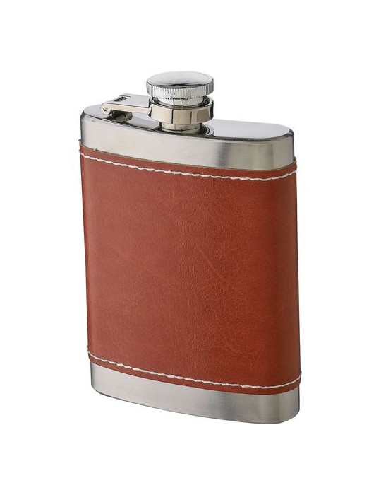 Flasque en acier inoxydable et PU de 100 ml publicitaire Cedric
