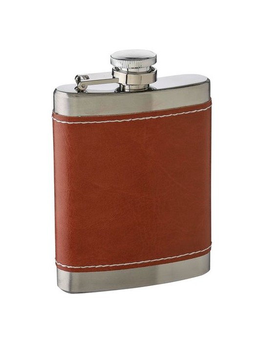 Flasque en acier inoxydable et PU de 100 ml publicitaire Cedric