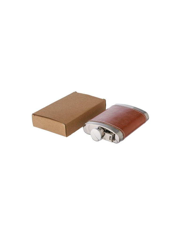 Flasque en acier inoxydable et PU de 100 ml publicitaire Cedric