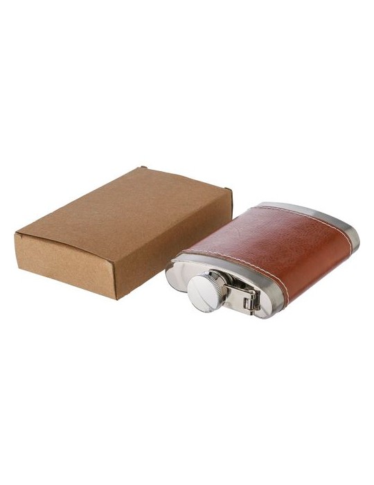 Flasque en acier inoxydable et PU de 100 ml publicitaire Cedric