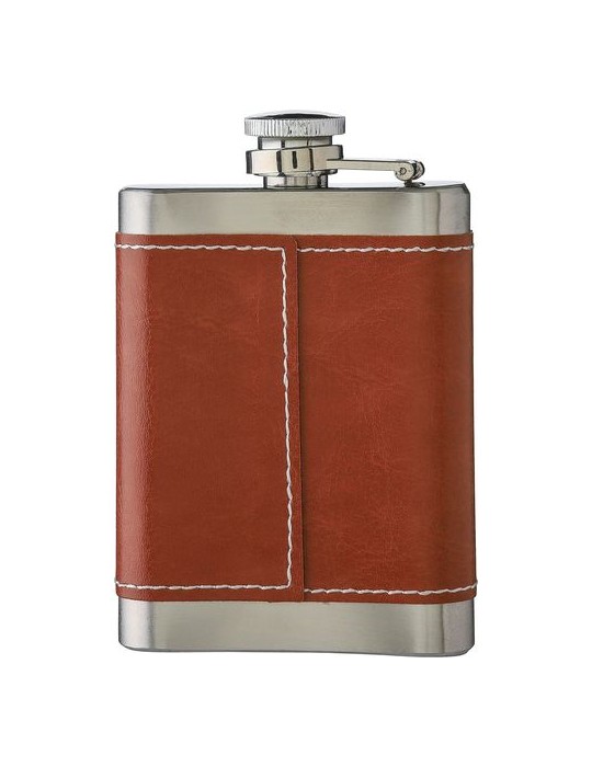 Flasque en acier inoxydable et PU de 100 ml publicitaire Cedric