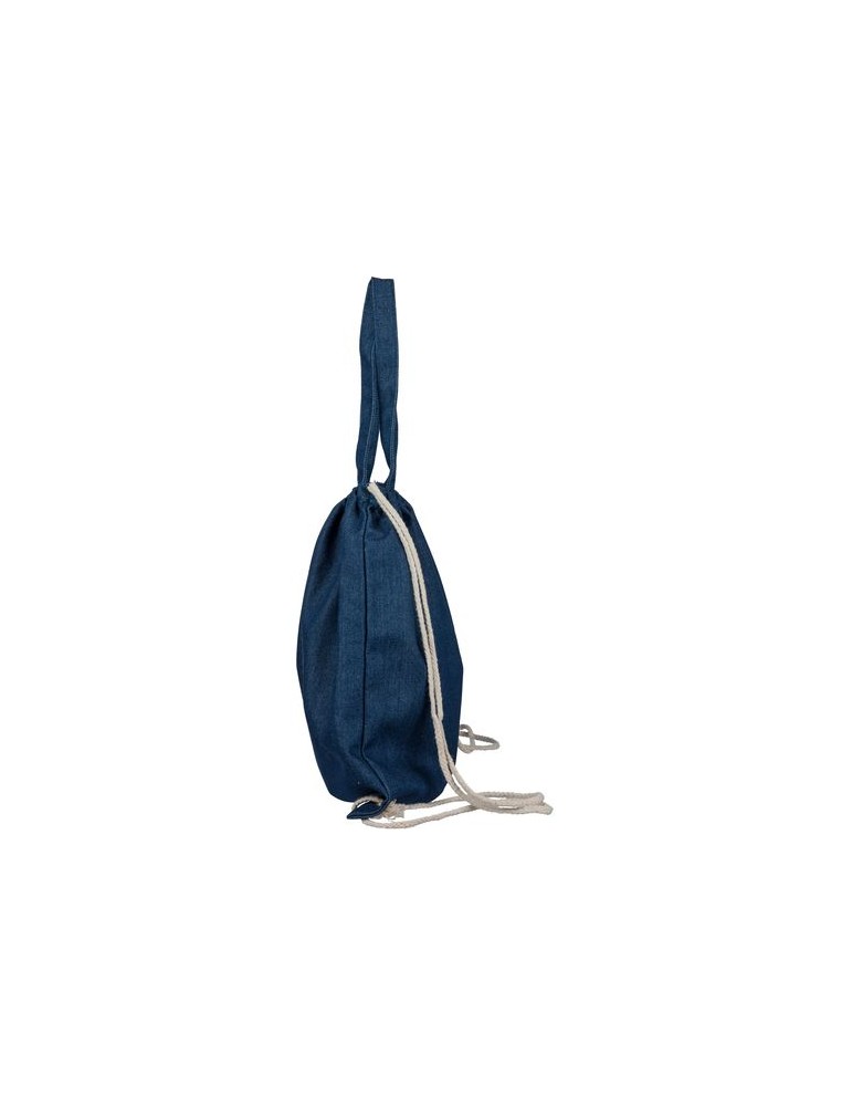 Sac à dos cordelette en denim recyclé Dex