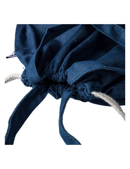 Sac à dos cordelette en denim recyclé Dex