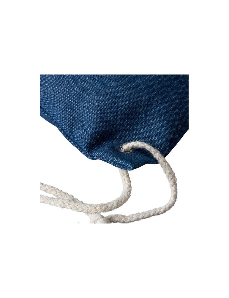 Sac à dos cordelette en denim recyclé Dex