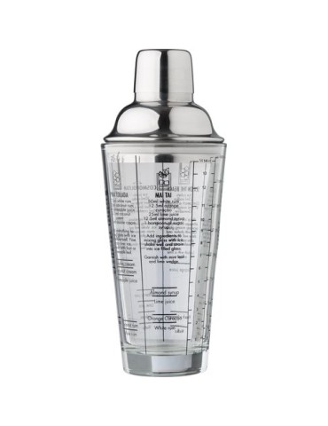 Shaker gradué personnalisé en verre et en inox Adela pas cher