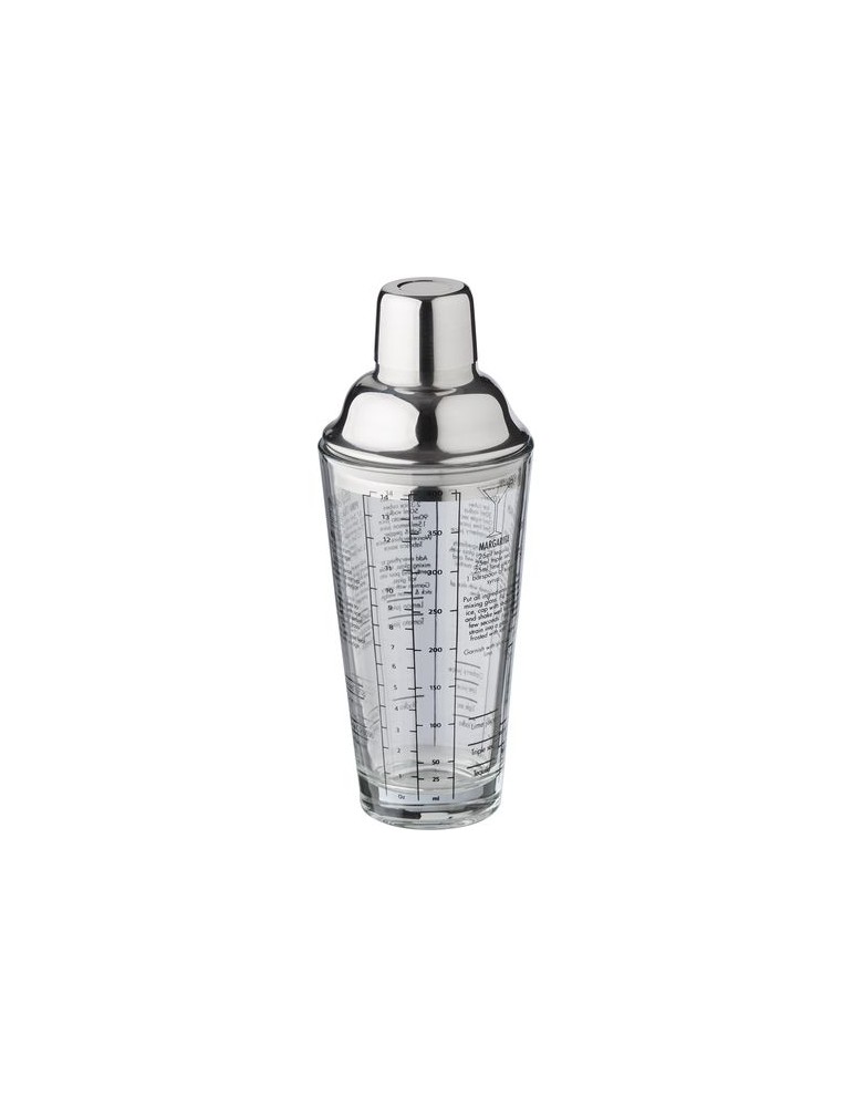 Shaker gradué personnalisé en verre et en inox Adela pas cher