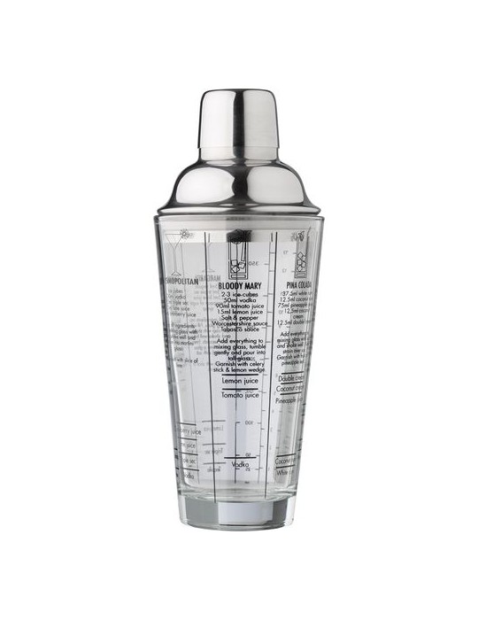 Shaker gradué personnalisé en verre et en inox Adela pas cher