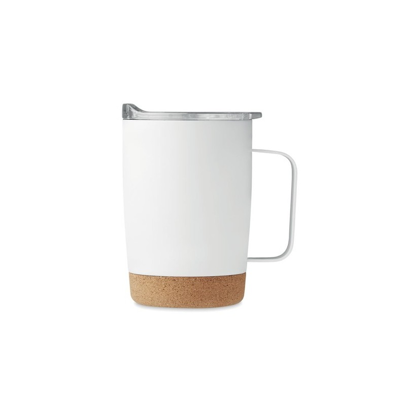 Gobelet isotherme double paroi 300ml personnalisable et pratique RUBY Matières : acier inoxydable Couleurs : blanc cadeau collab