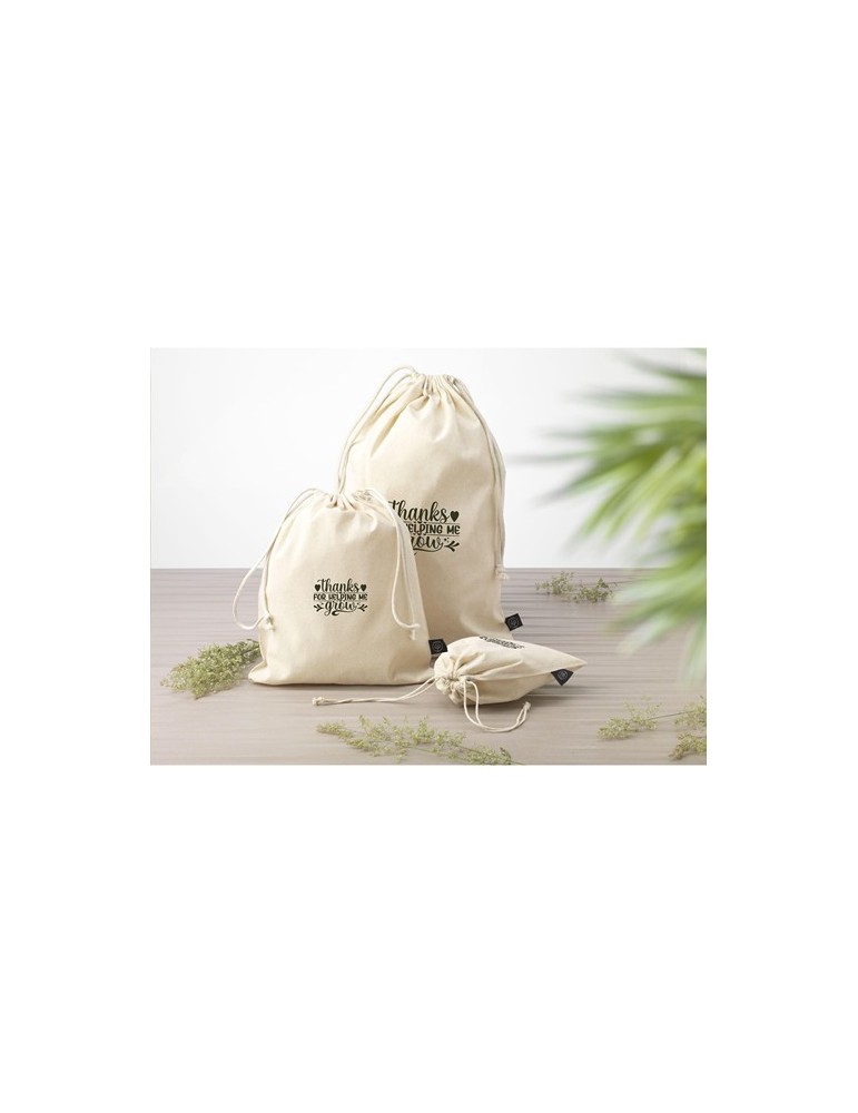 Gift Pouch Naturel GRS Recycled Cotton (150 g/m²) L