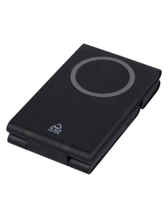 Power bank magnétique sans fil 3 en 1 en ABS recyclé Valerio