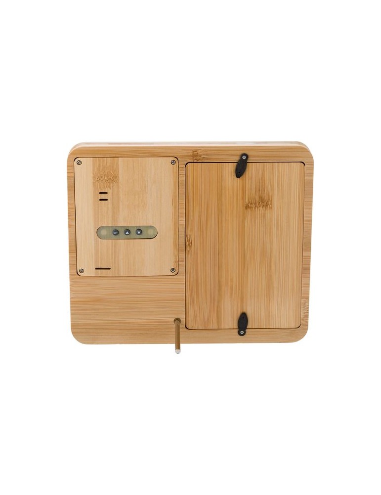 Station Météo en Bambou Personnalisée - Colton, Multifonctionnelle