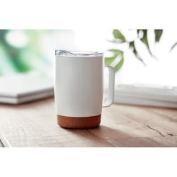 Gobelet isotherme double paroi 300ml personnalisable et pratique RUBY Matières : acier inoxydable Couleurs : blanc cadeau client